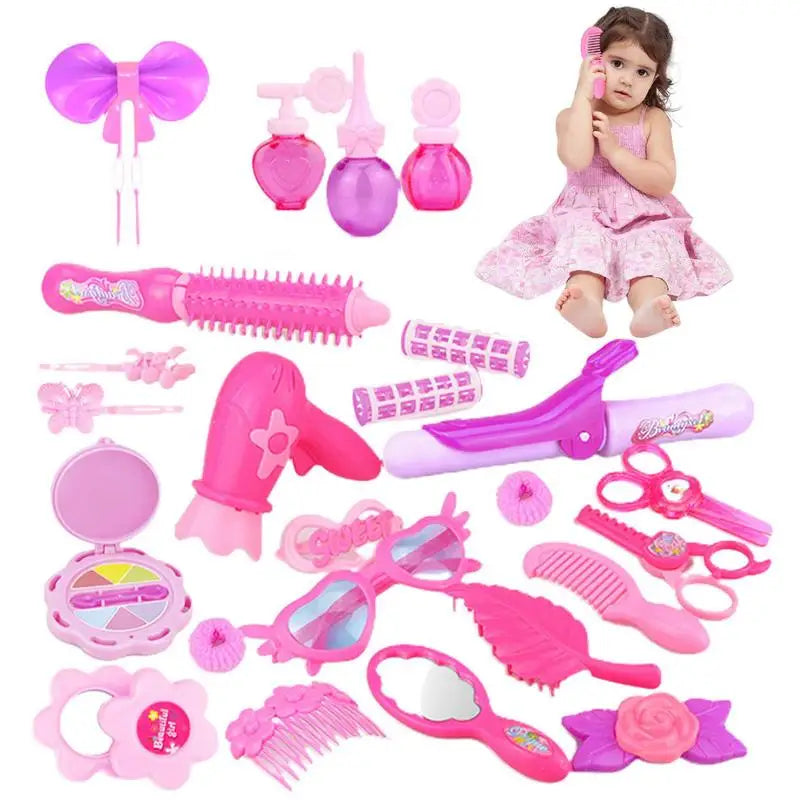 25/32pcs Girls Pretend Playing Cosmetics Bag Toy 3-7 Years Pretend Toy Set Children Portable Dressing Makeup Toy